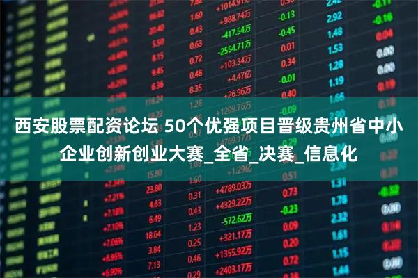 西安股票配资论坛 50个优强项目晋级贵州省中小企业创新创业大赛_全省_决赛_信息化